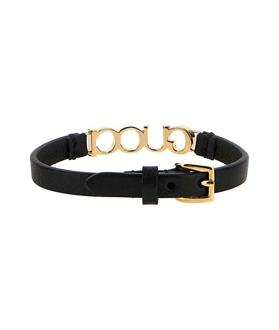 Gucci Leather Logo Bracelet