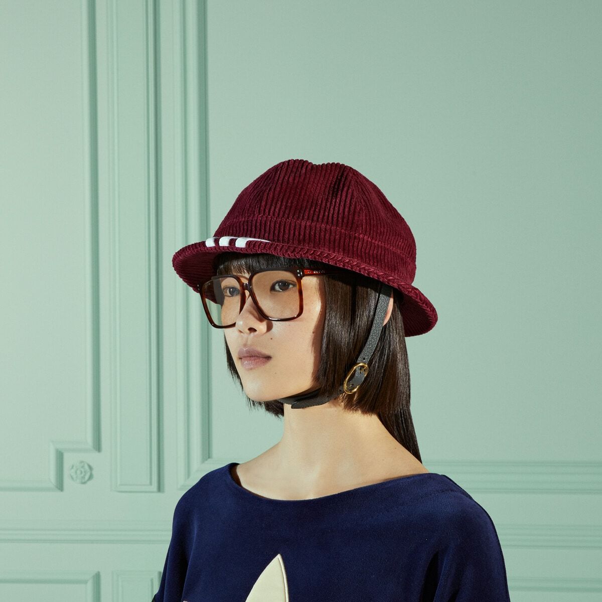 Gucci x Adidas Foldable Corduroy Golf Hat (Burgundy) — IMG_6907