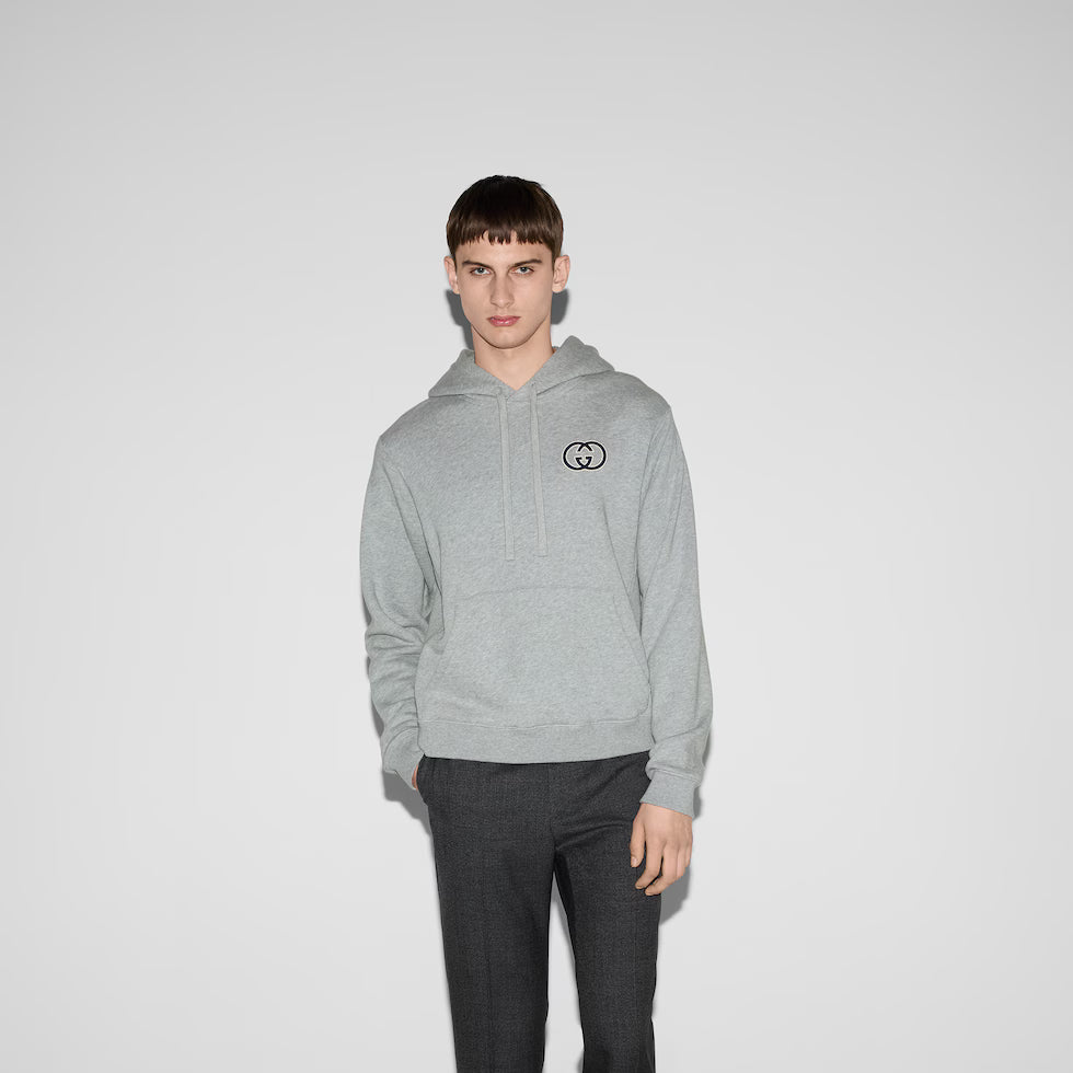 Gucci Interlocking G Hoodie — Grey