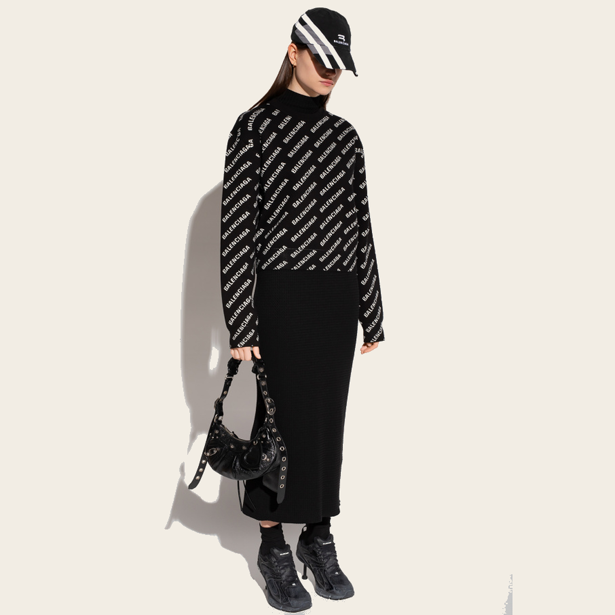 Balenciaga Jacquard all over logo knitwear