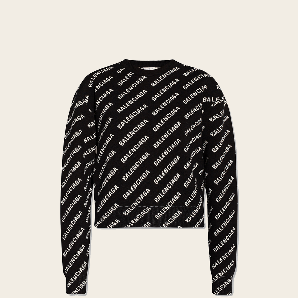 Balenciaga Jacquard all over logo knitwear