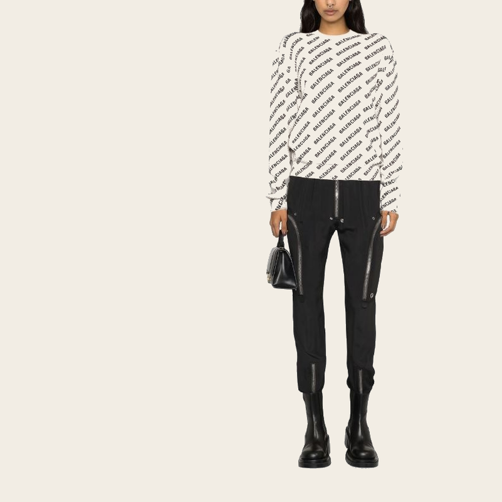 Balenciaga Jacquard all over logo knitwear