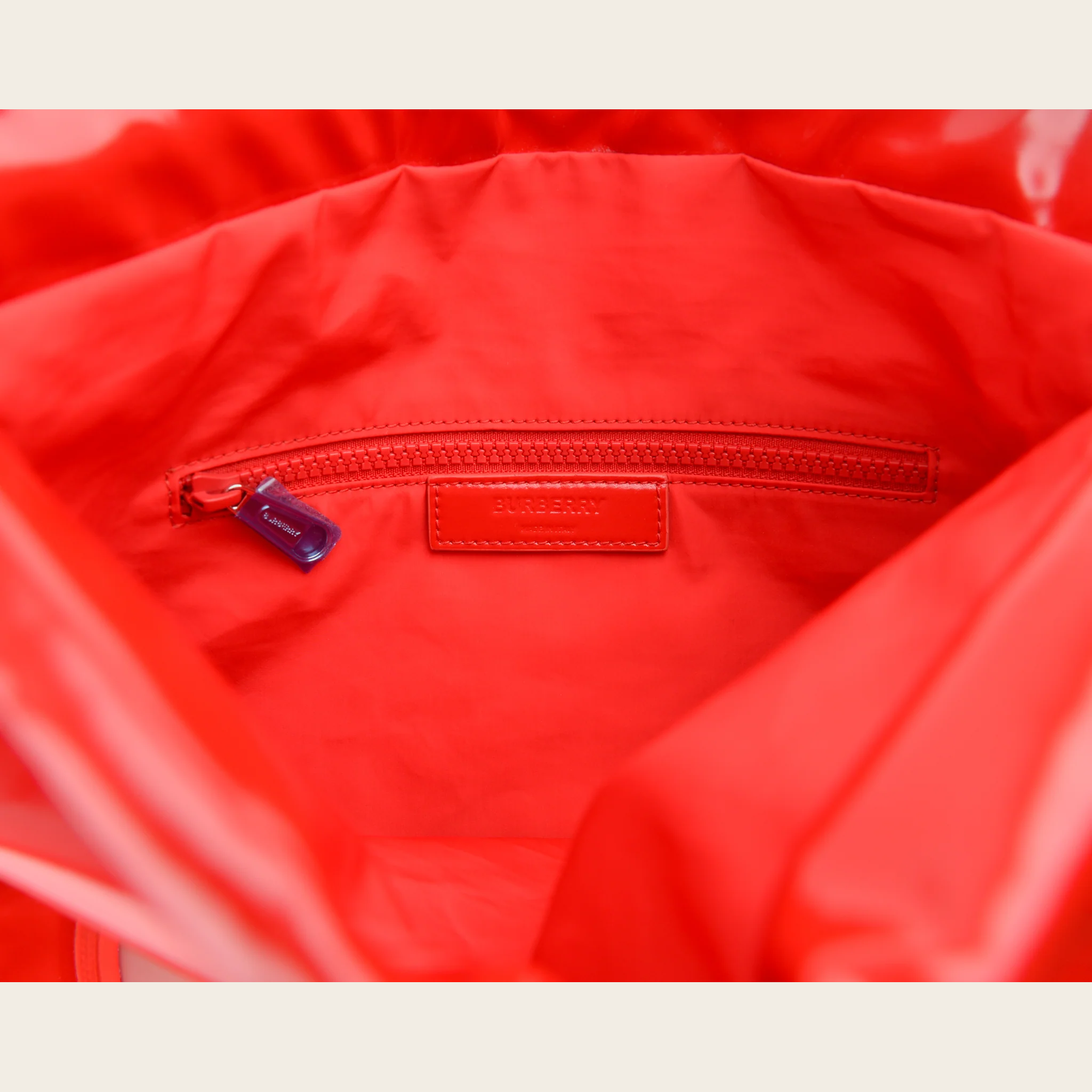Burberry Ghost Backpack interior red lining