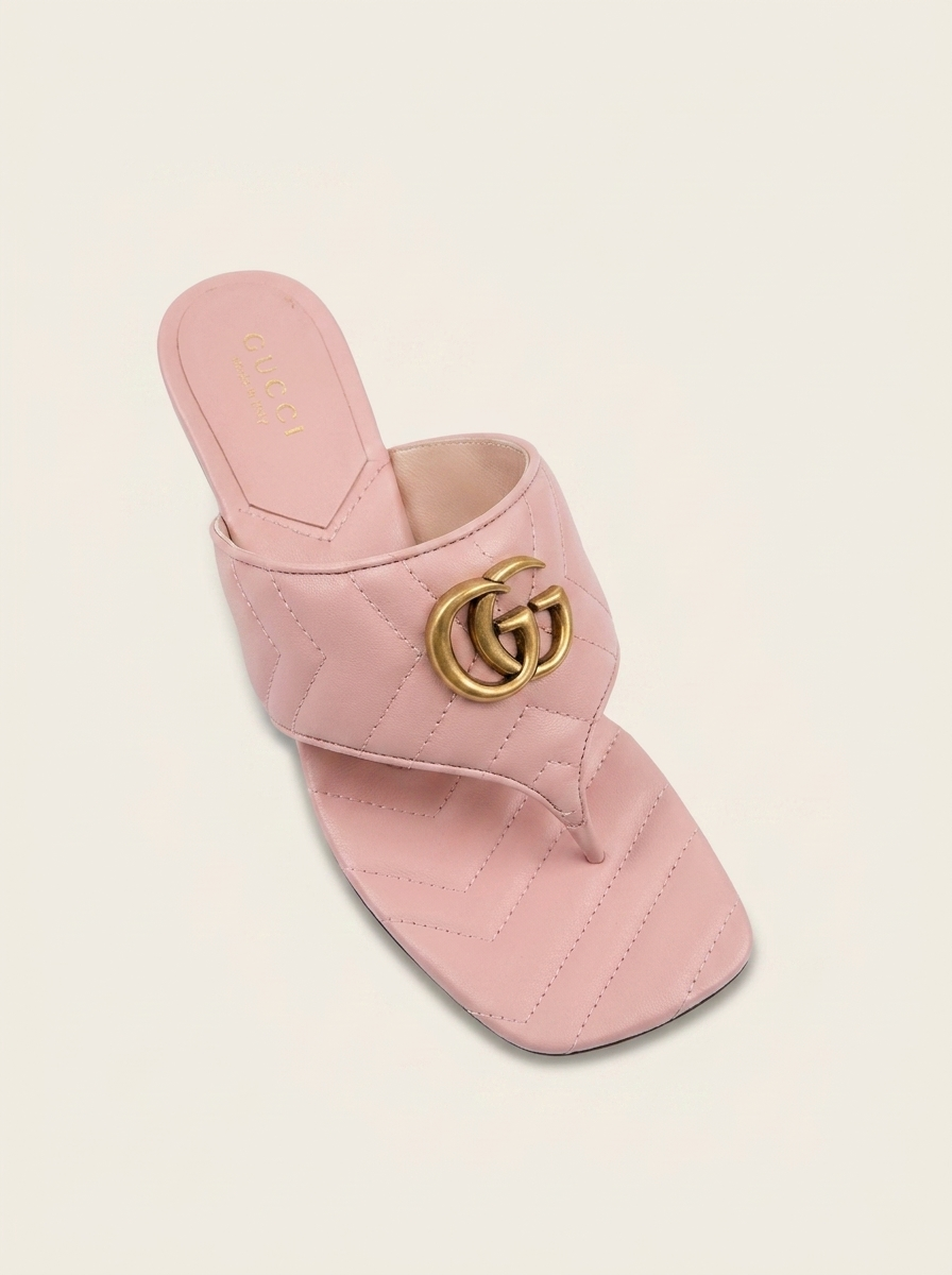 Gucci Heeled Double G Thong Sandal — view 1