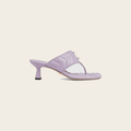 Gucci Heeled Double G Thong Sandals — Lilac