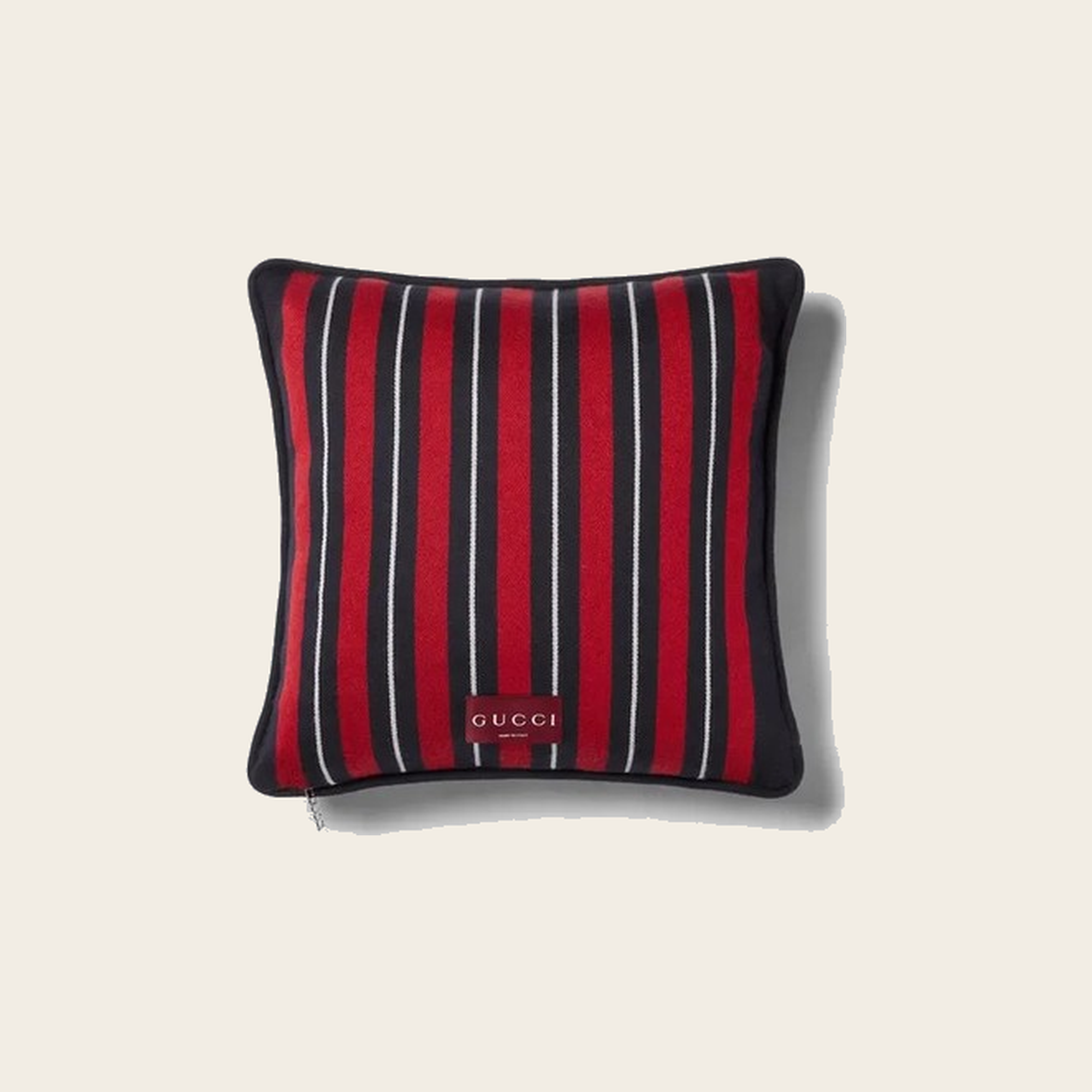 Gucci Web Wool Cushion — Blue & Red